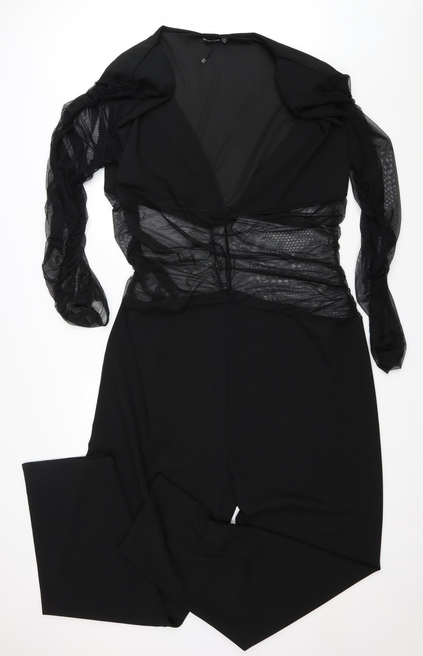 Boohoo Womens Black Polyester Jumpsuit One-Piece Size 28 L32 in Pullover