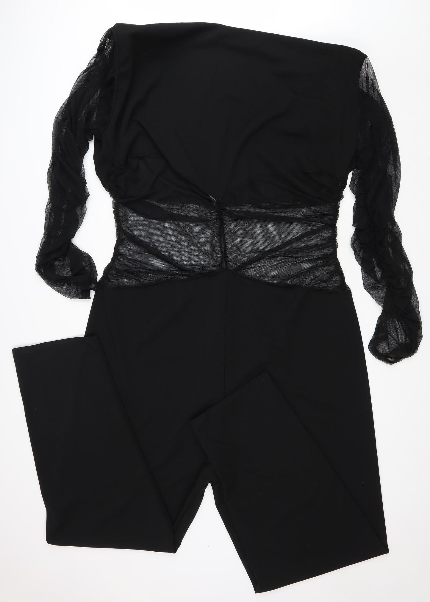 Boohoo Womens Black Polyester Jumpsuit One-Piece Size 28 L32 in Pullover