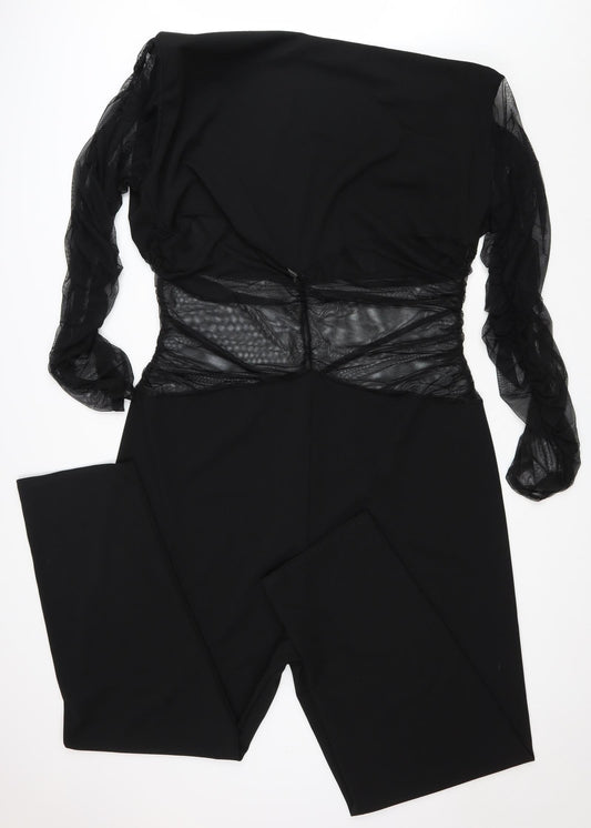 Boohoo Womens Black Polyester Jumpsuit One-Piece Size 28 L32 in Pullover