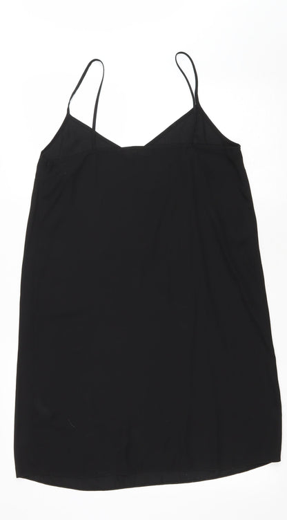 River Island Womens Black Polyester Tank Dress Size 12 V-Neck Pullover
