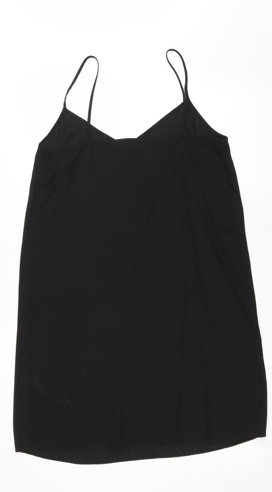 River Island Womens Black Polyester Tank Dress Size 12 V-Neck Pullover