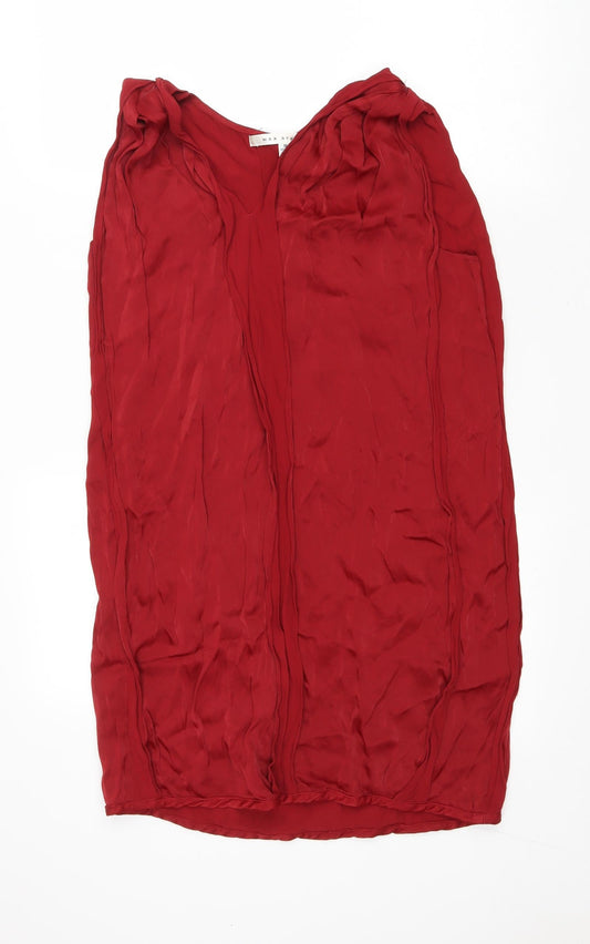 Max Studio Womens Red Viscose Tank Dress Size M V-Neck Pullover