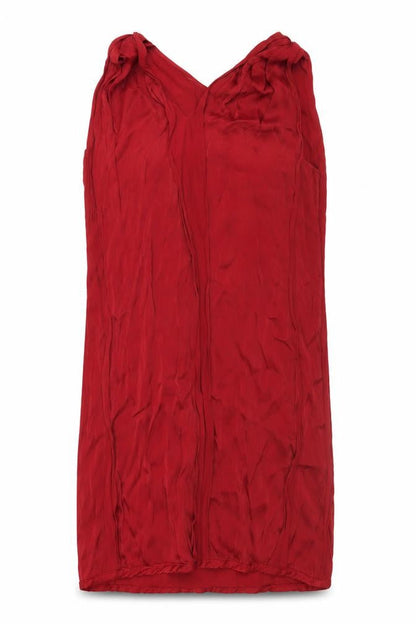 Max Studio Womens Red Viscose Tank Dress Size M V-Neck Pullover