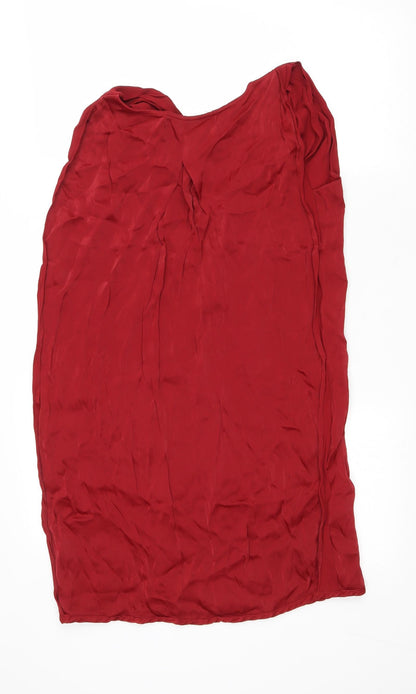 Max Studio Womens Red Viscose Tank Dress Size M V-Neck Pullover
