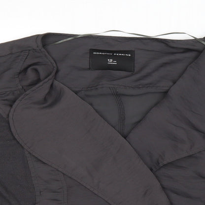 Dorothy Perkins Womens Grey Jacket Size 12 Tie
