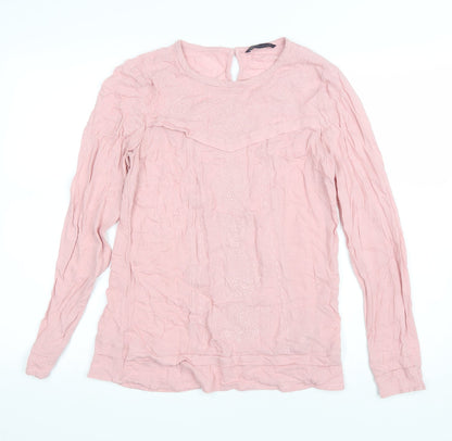 Womens UK Size 8 Marks and Spencer Pink Basic T-Shirt
