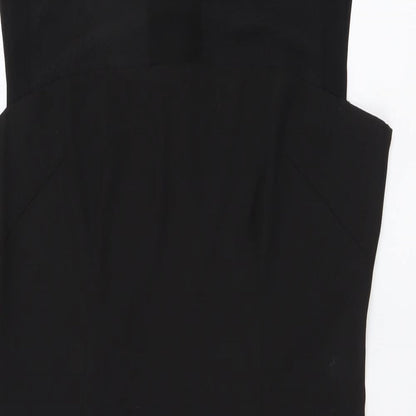 H&M Womens Black Polyester A-Line Size 10 Round Neck Zip