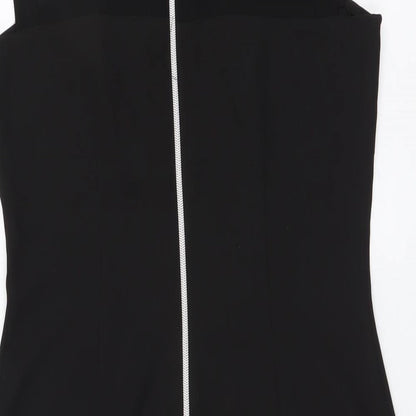 H&M Womens Black Polyester A-Line Size 10 Round Neck Zip