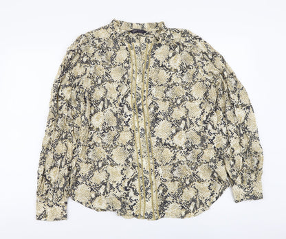 Womens UK Size 12 Marks and Spencer Beige Basic Button-Up