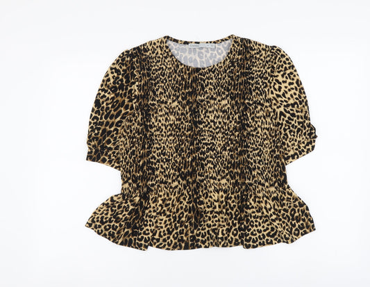 Womens UK Size M Oasis Brown Basic Blouse