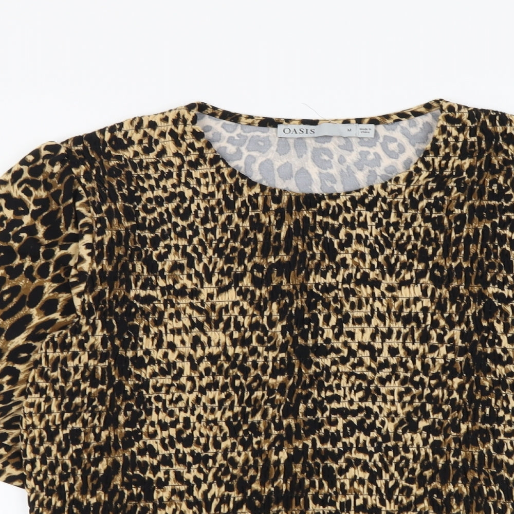 Womens UK Size M Oasis Brown Basic Blouse