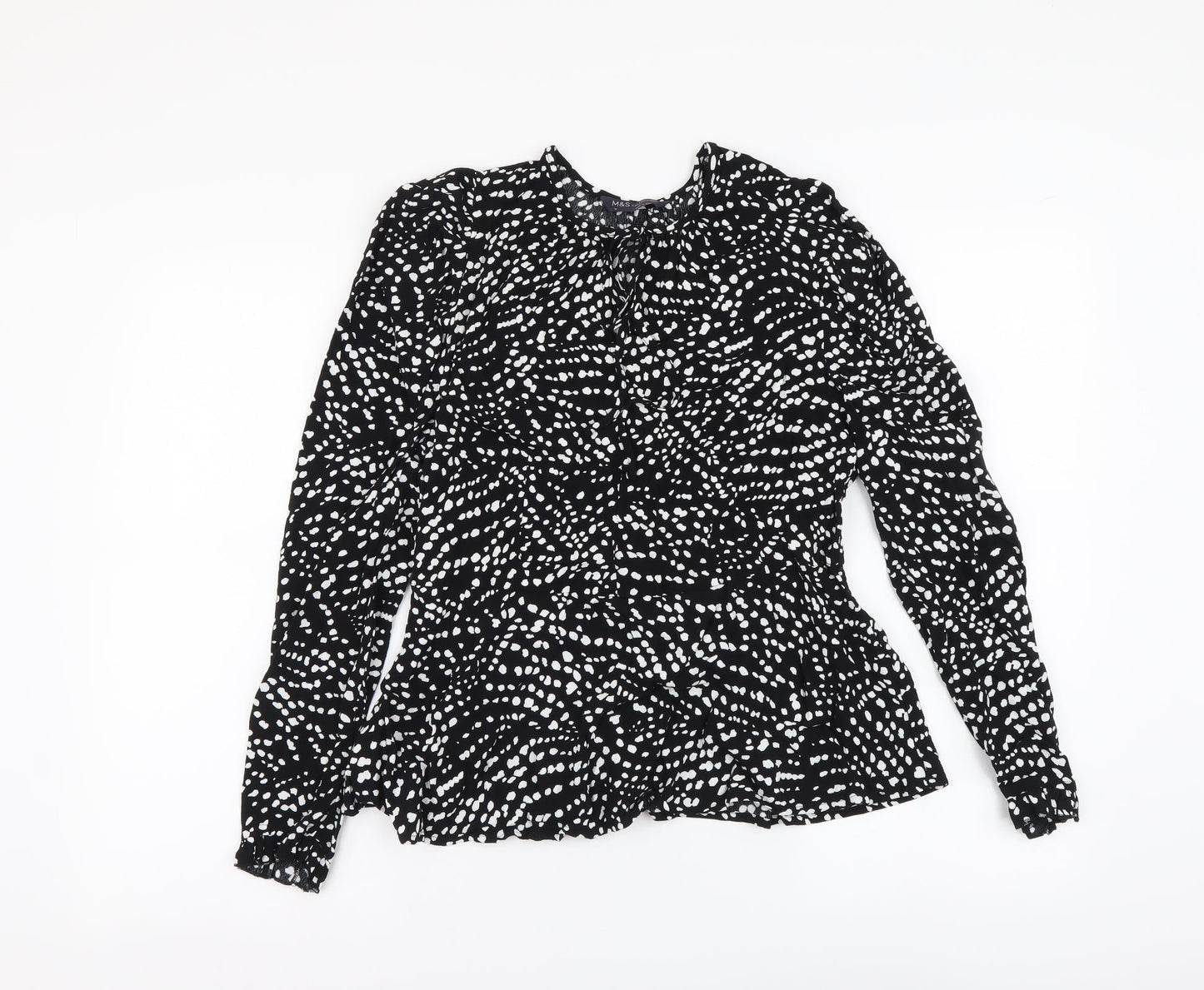 Womens UK Size 10 Marks and Spencer Black Basic Blouse