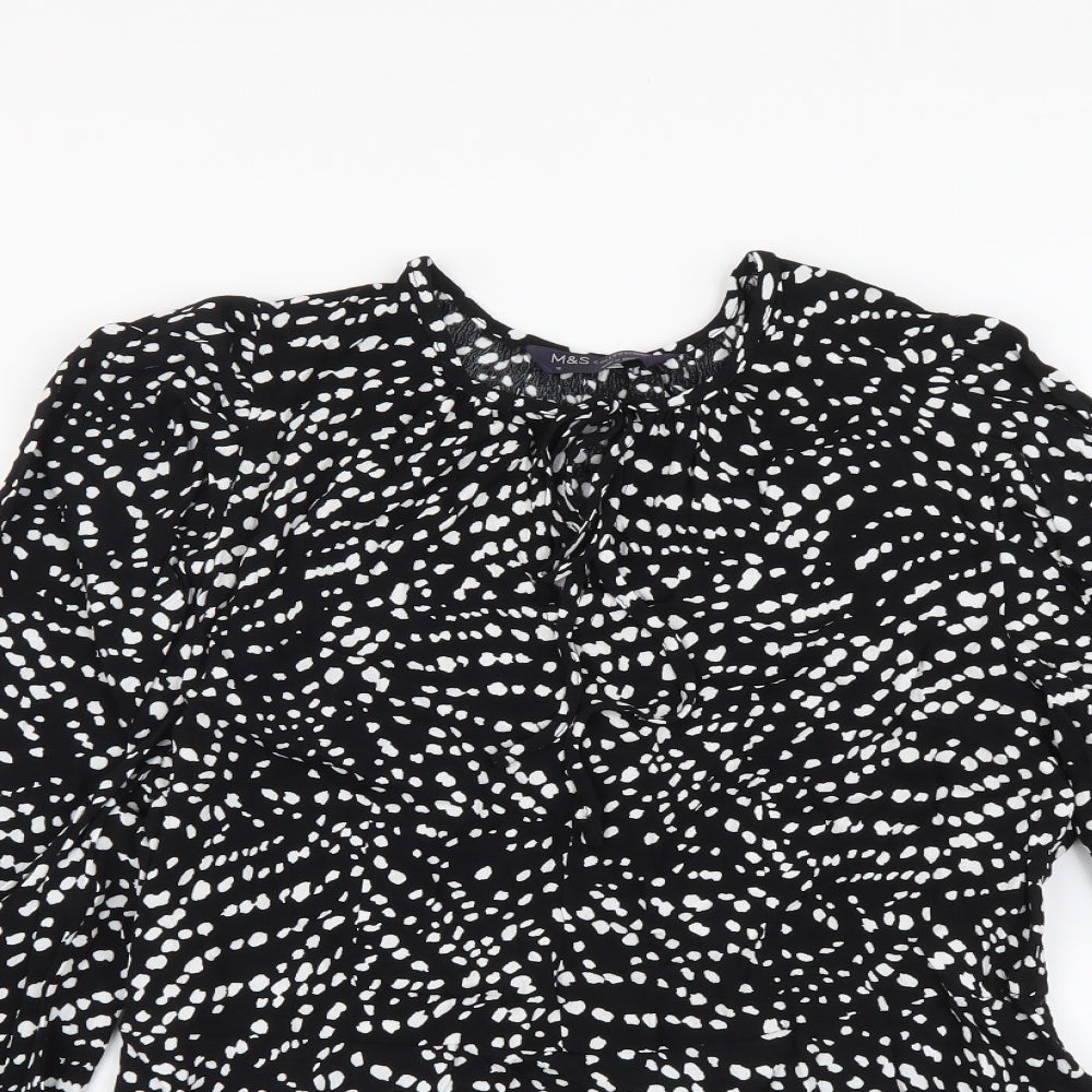 Womens UK Size 10 Marks and Spencer Black Basic Blouse
