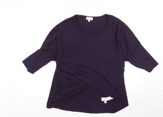 Apricot Womens Purple Boat Neck Polyester Pullover Jumper Size 12