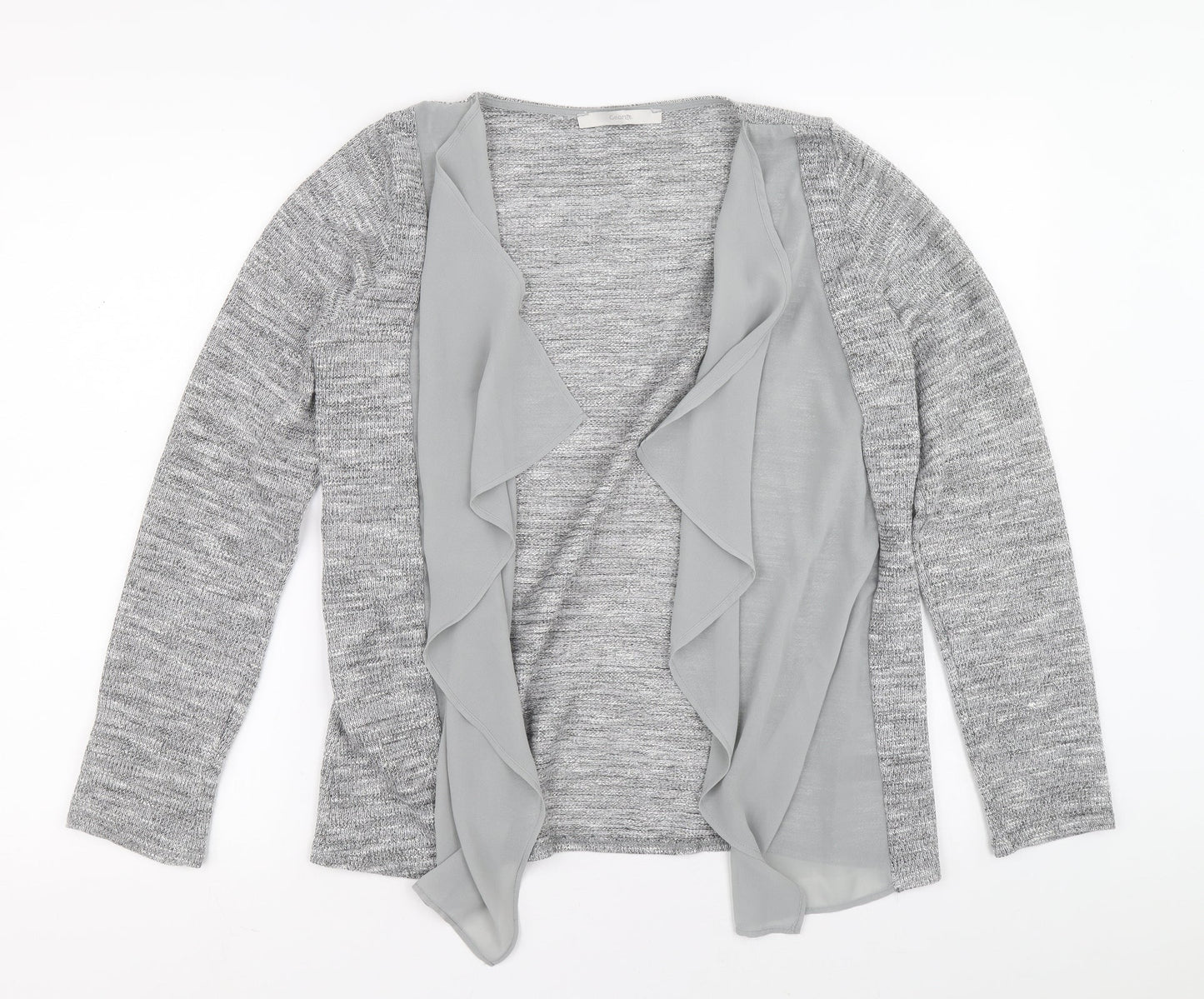 George Womens Grey V-Neck Polyester Cardigan Jumper Size 14 - Mesh detail