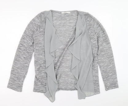 George Womens Grey V-Neck Polyester Cardigan Jumper Size 14 - Mesh detail