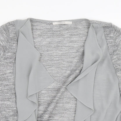 George Womens Grey V-Neck Polyester Cardigan Jumper Size 14 - Mesh detail