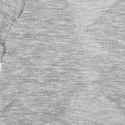 George Womens Grey V-Neck Polyester Cardigan Jumper Size 14 - Mesh detail