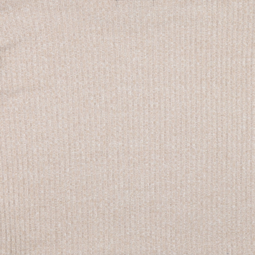 Primark Womens Beige Round Neck Polyester Pullover Jumper Size S - Ribbed fabric