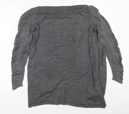 V by Very Womens Grey Acrylic Cardigan Jumper Size 10