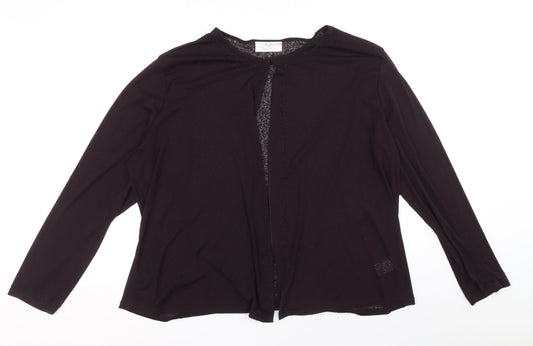 Ann Harvey Womens Purple Polyester Basic Blouse Size 28 Boat Neck