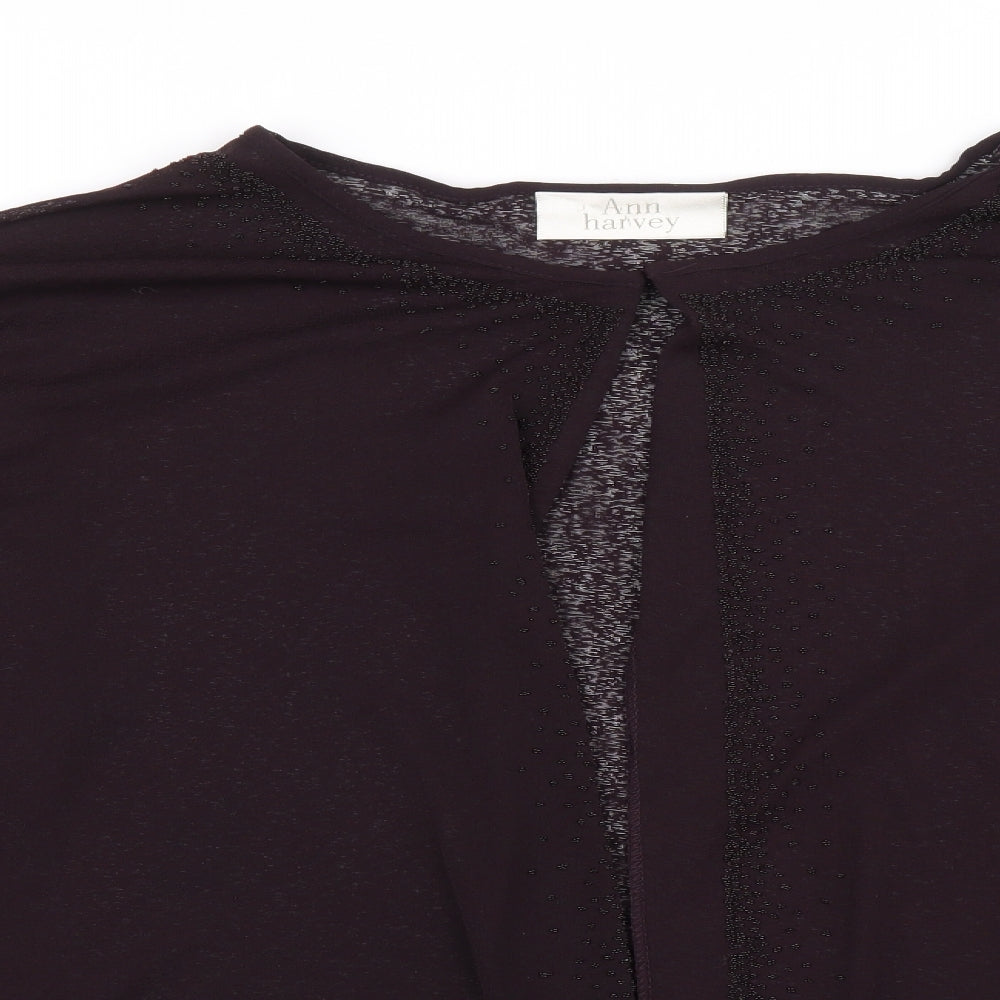 Ann Harvey Womens Purple Polyester Basic Blouse Size 28 Boat Neck