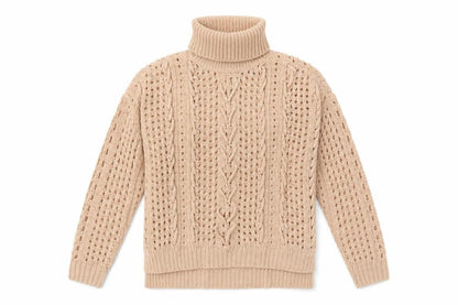 Dorothy Perkins Womens Beige High Neck Acrylic Pullover Jumper Size M