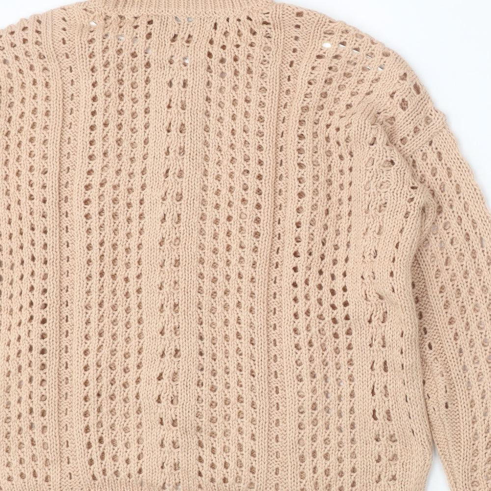 Dorohty Perkins Womens Beige High Neck Acrylic Pullover Jumper Size M