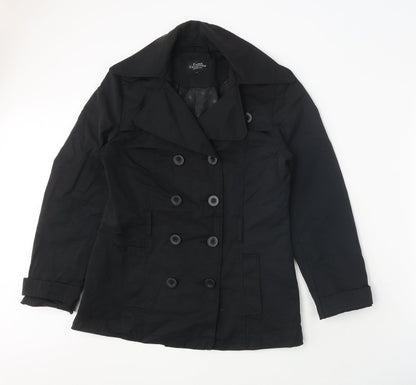 Debenhams Womens Blue Trench Coat Coat Size 10 Button