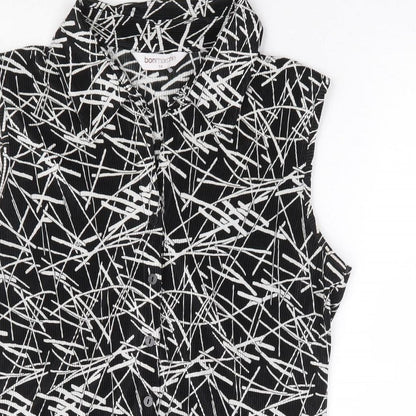 Womens UK Size 14 Bonmarché Black Basic Button-Up