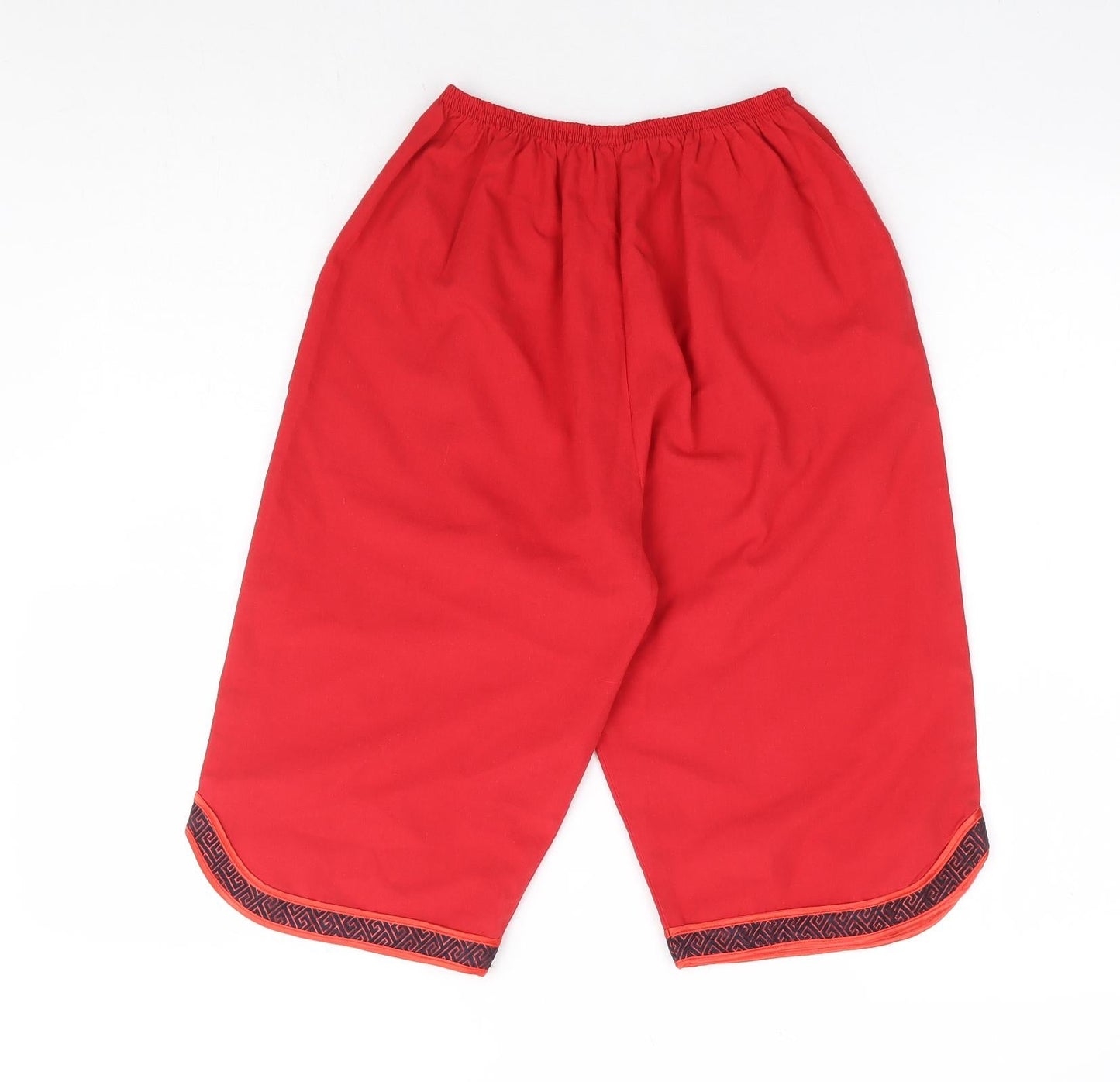 Womens UK Size 12 Preworn Regular Fit Cropped Red Trousers