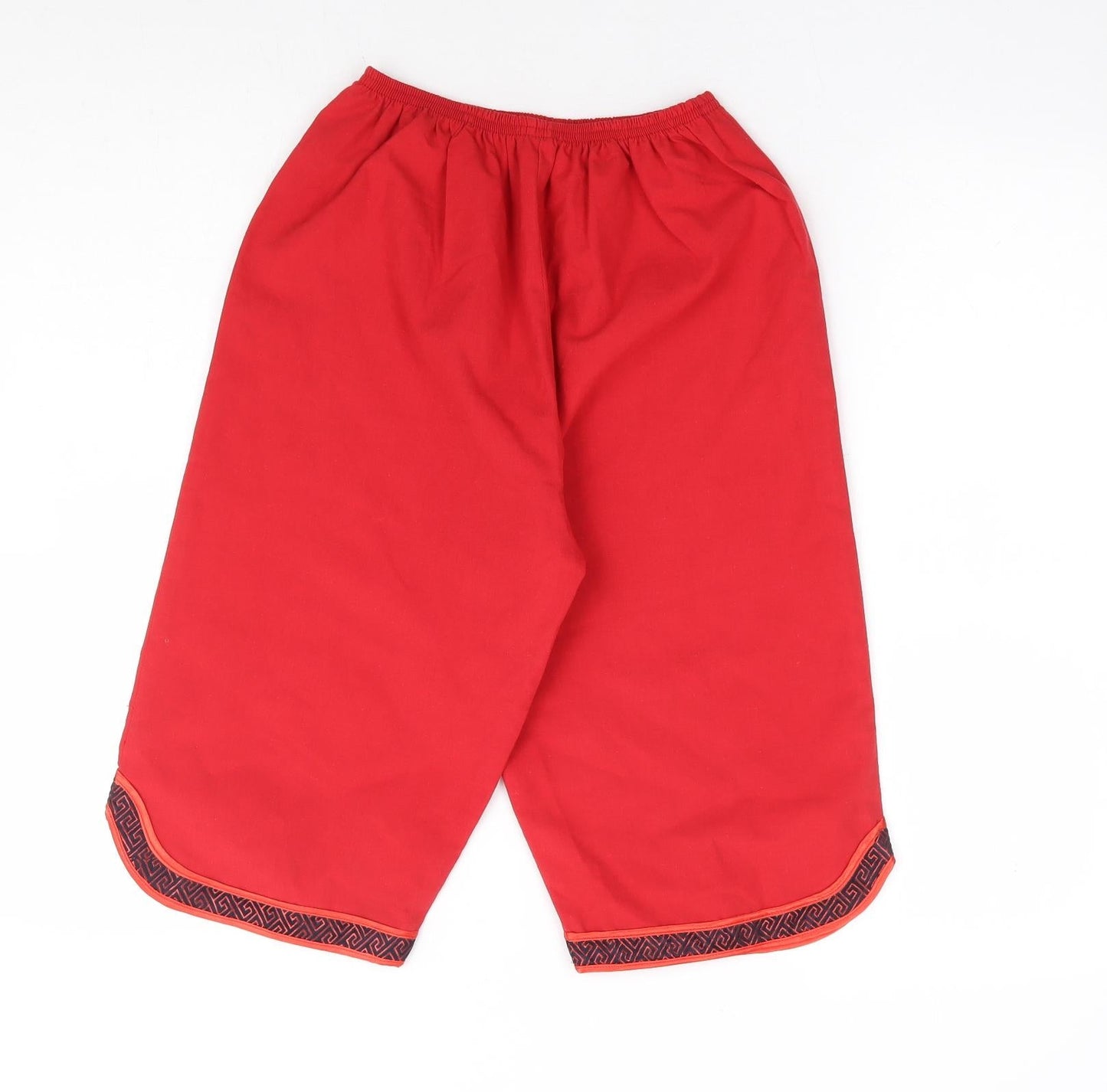 Womens UK Size 12 Preworn Regular Fit Cropped Red Trousers
