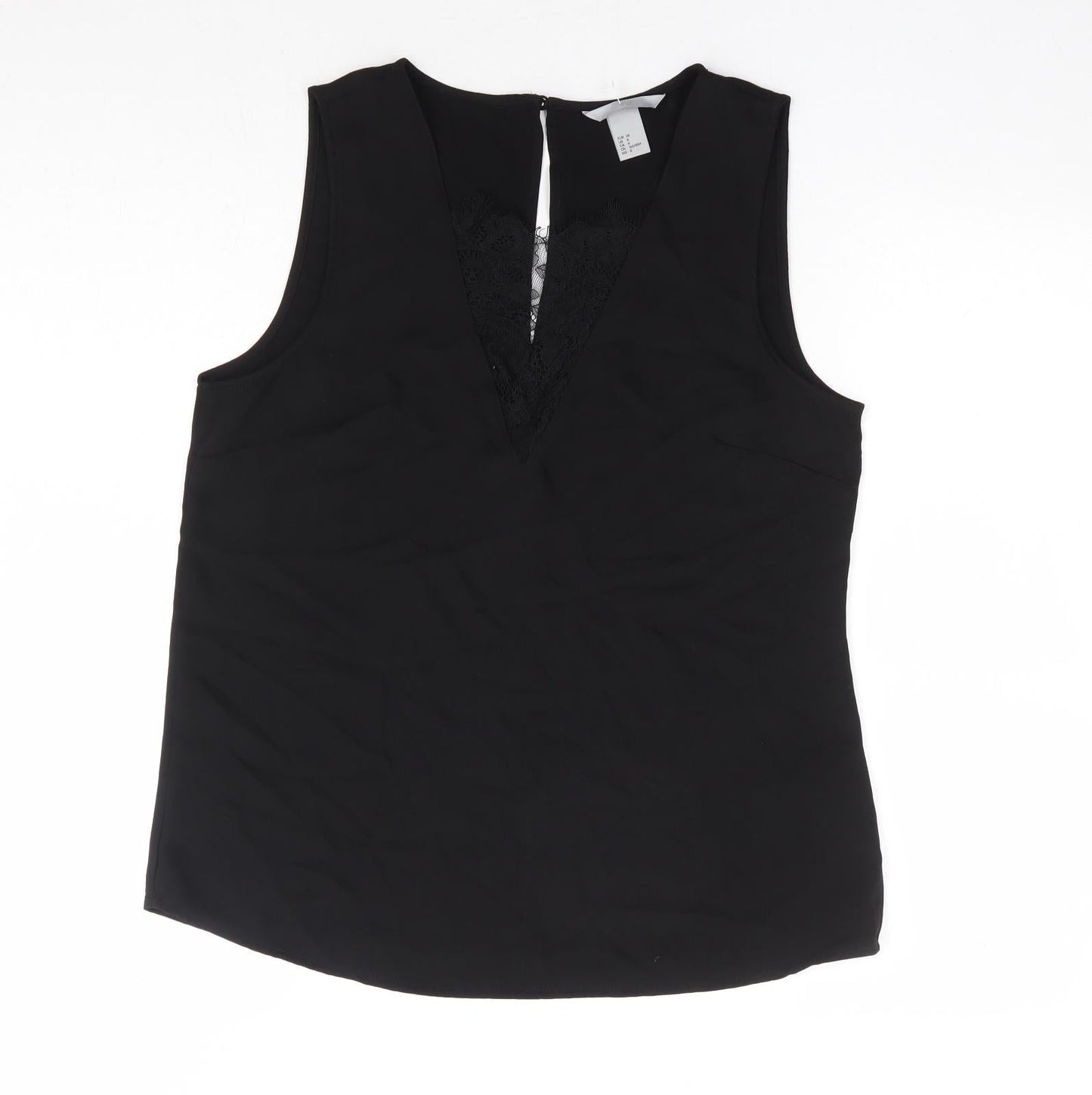 Womens UK Size 10 H&M Black Basic Blouse