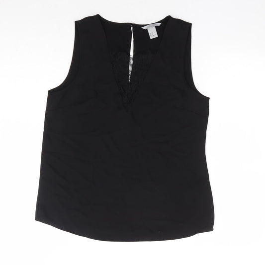 Womens UK Size 10 H&M Black Basic Blouse