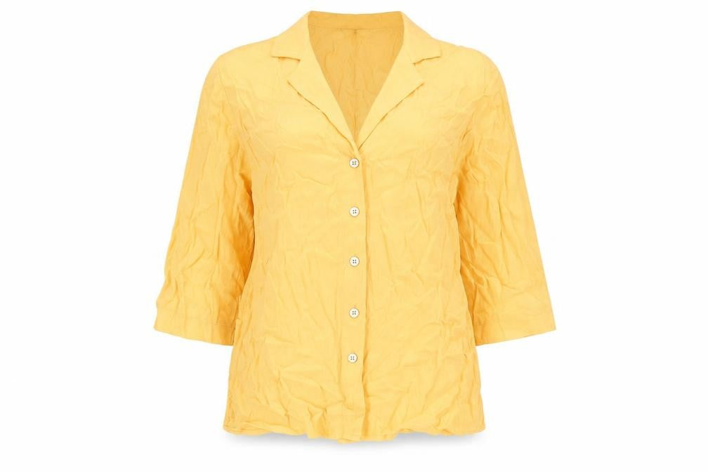 Womens UK Size 10 Marks and Spencer Yellow Basic Button-Up