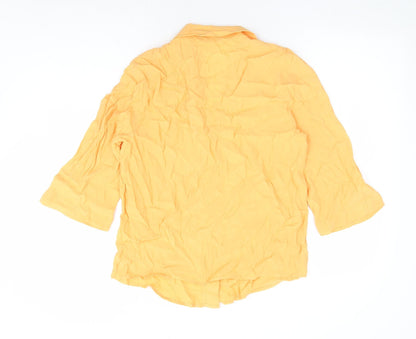 Womens UK Size 10 Marks and Spencer Yellow Basic Button-Up