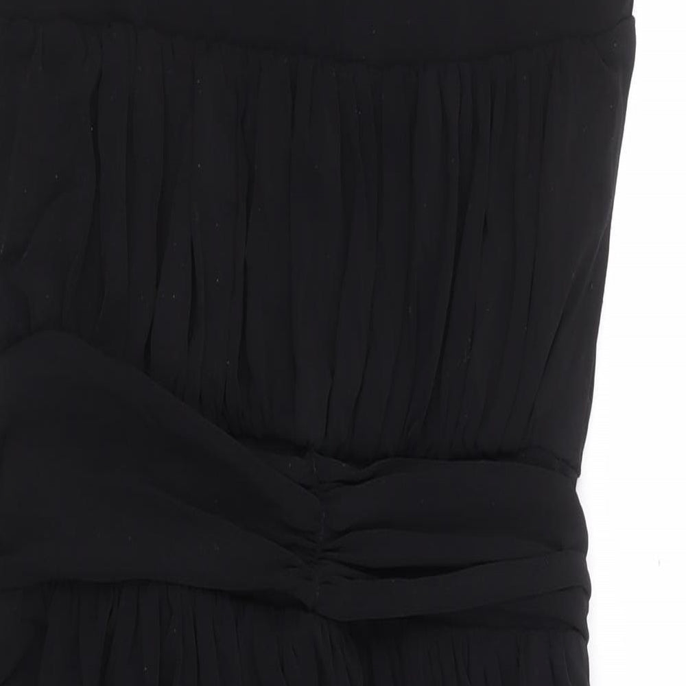 French Connection Womens Black Viscose Pencil Dress Size 6 Round Neck Pullover