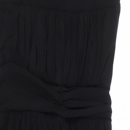 French Connection Womens Black Viscose Pencil Dress Size 6 Round Neck Pullover