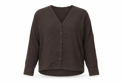 Womens UK Size S Weekday Brown Basic Button-Up