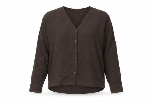 Womens UK Size S Weekday Brown Basic Button-Up