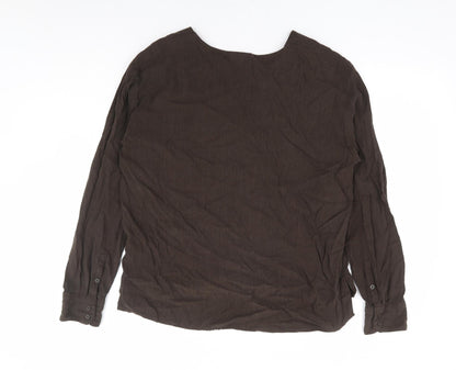 Womens UK Size S Weekday Brown Basic Button-Up