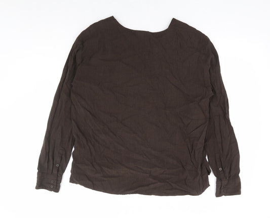 Womens UK Size S Weekday Brown Basic Button-Up