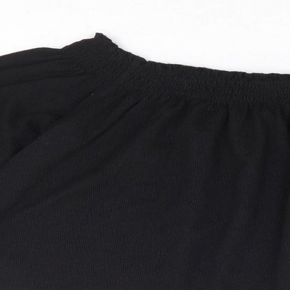 Womens UK Size XS H&M Black Cropped Blouse