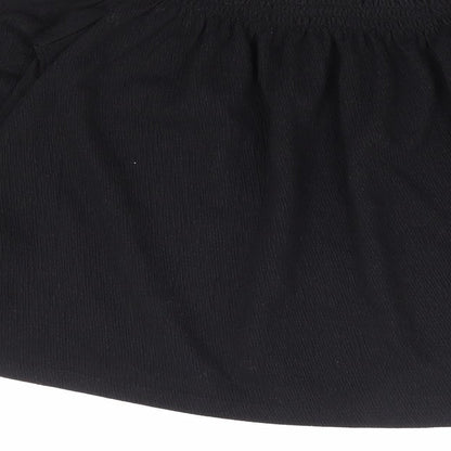 Womens UK Size XS H&M Black Cropped Blouse