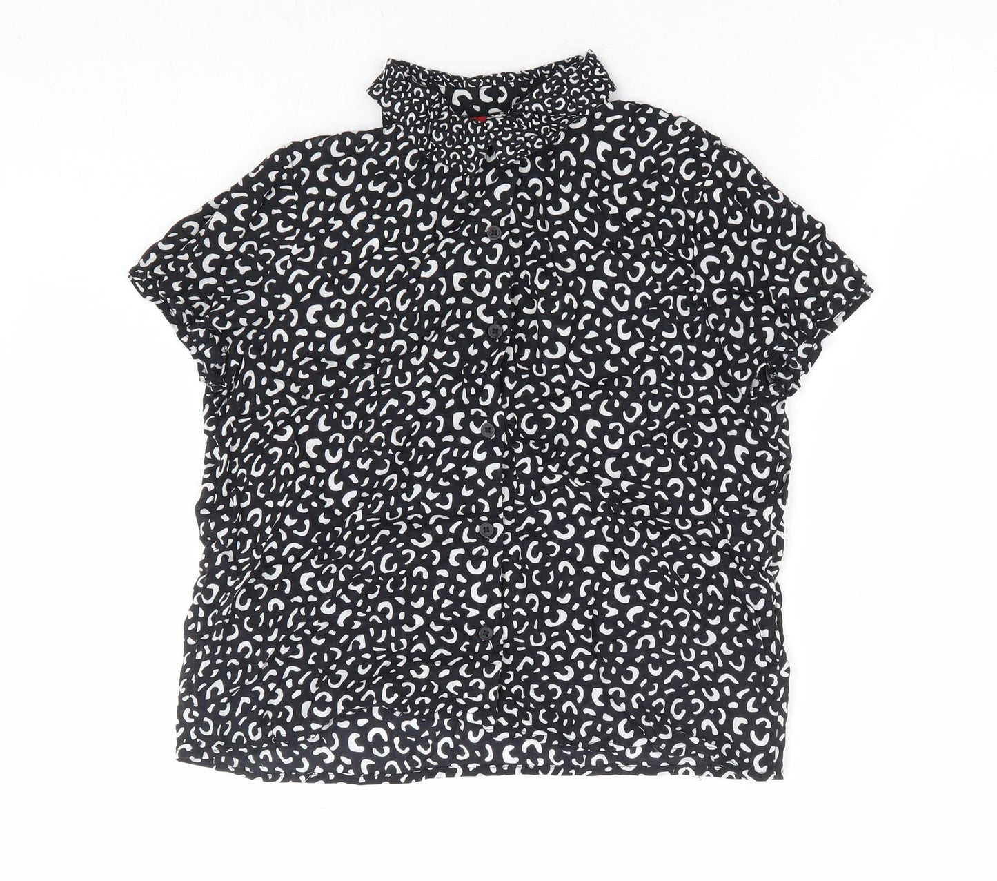 Womens UK Size 6 Divided by H&M Black Basic Button-Up