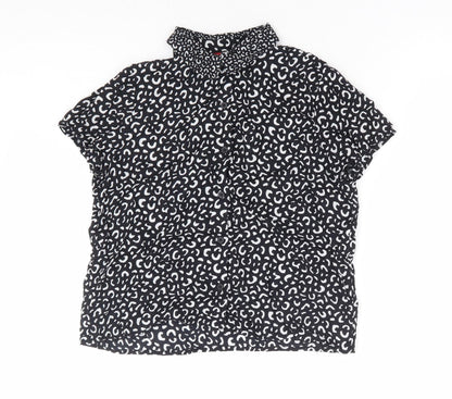 Womens UK Size 6 Divided by H&M Black Basic Button-Up