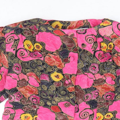 Vivienne Lawrence Womens Multicoloured Geometric Viscose Basic Button-Up Size 12 Round Neck