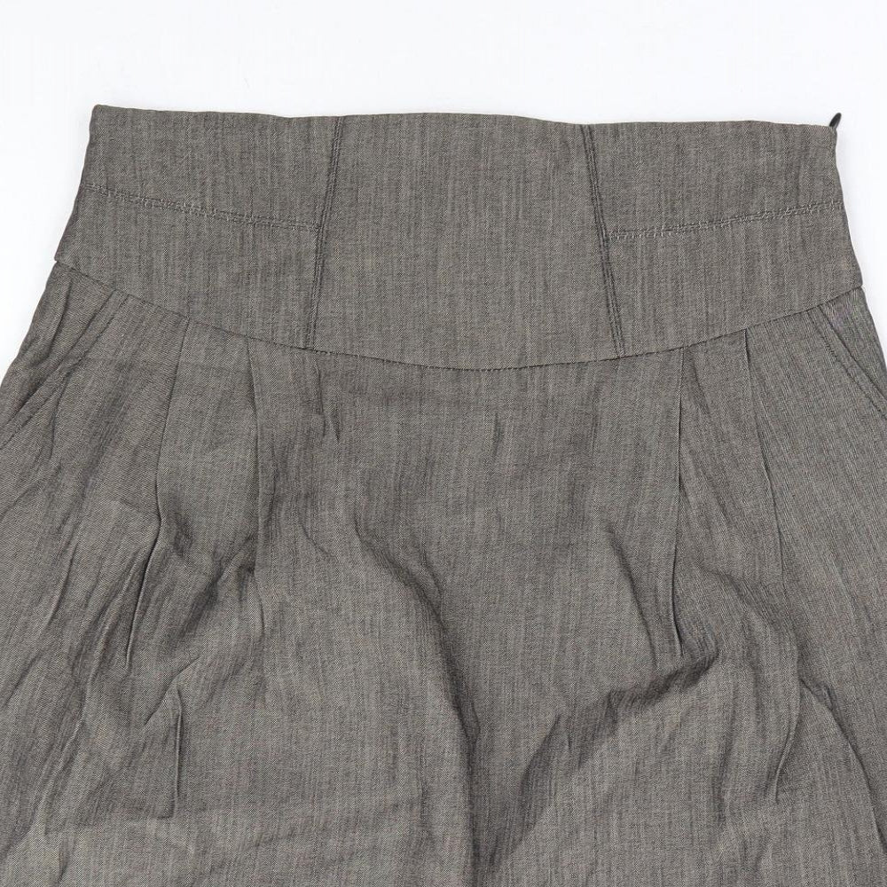 Zara Womens Brown Viscose Tulip Skirt Size M Zip