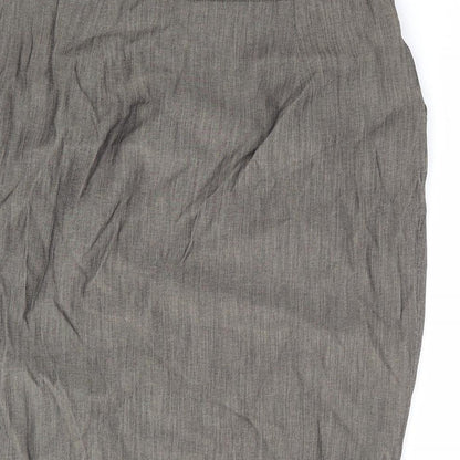 Zara Womens Brown Viscose Tulip Skirt Size M Zip