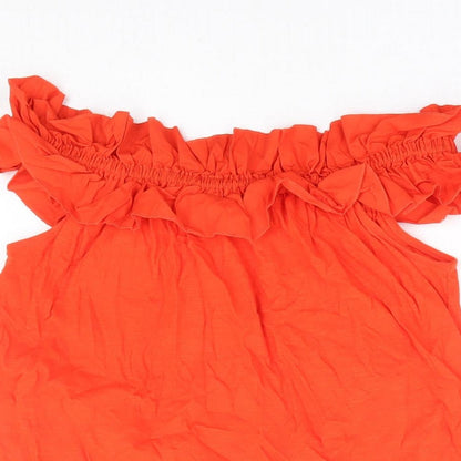Womens UK Size 12 Papaya Orange Basic T-Shirt